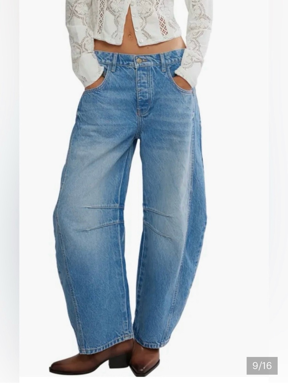 Free People/ WE THE FREE GOOD LUCK
MID RISE BARREL LEG JEANS Size 31 - Picture 2 of 13